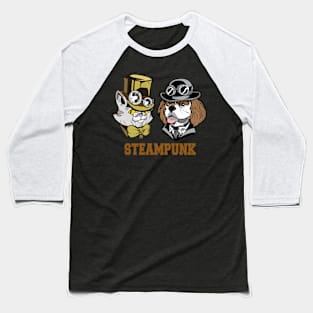 Steampunk Cat & Dog Baseball T-Shirt